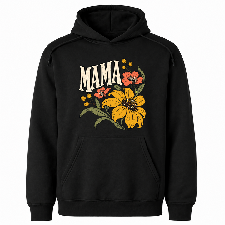 Mama with Yellow and Coral Flowers – Gildan 18500 Hoodie